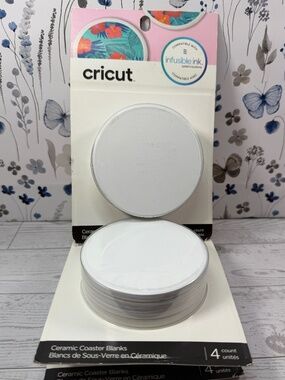 Cricut Ceramic Coaster Blanks Round 4 Pack Compatible With Infusible Ink